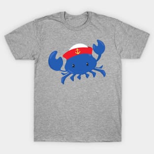 Sailor Crab, Cute Crab, Sailor Hat, Sea, Sailing T-Shirt